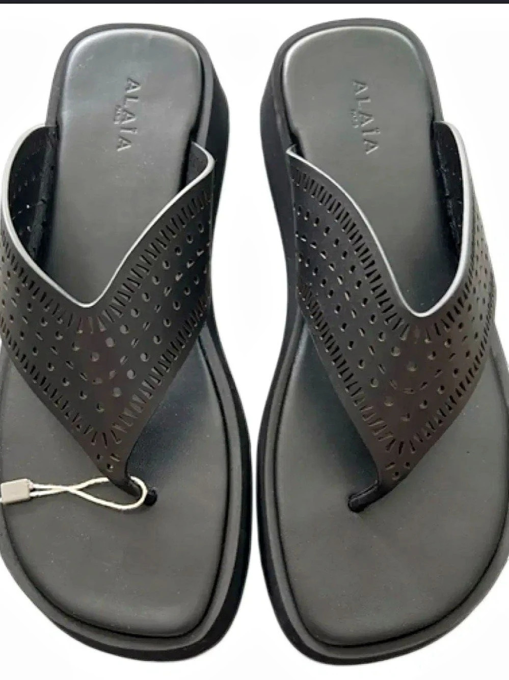 Alaïa Vienne Thong Platform Sandals Black Sz 41